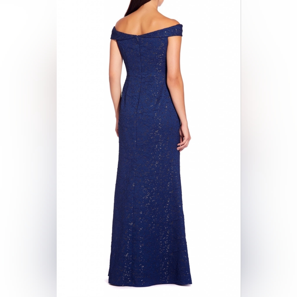 Adrianna papell off the shoulder jacquard dress - Picture 5 of 10